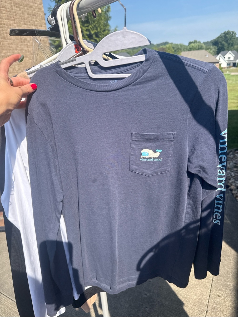 Vineyard Vines Boys Long-Sleeve Pocket Tee - Navy